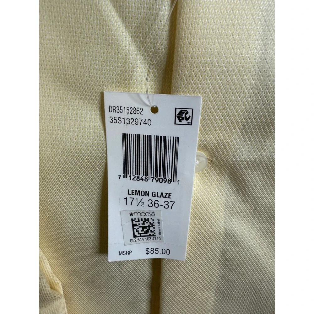 Michael Kors Dress Shirt Men's 17 1/2 36/37‎ Lemon Glaze XL Regular Fit NWT